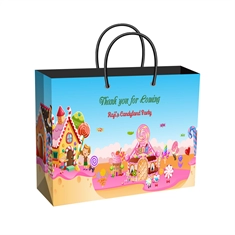 Candyland Theme Wide Birthday Return Gift Bag | Personalized or Plain